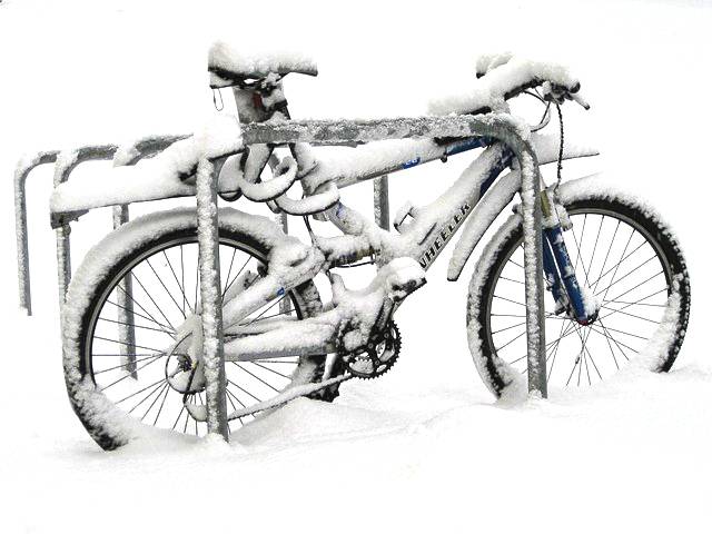 rower zimą